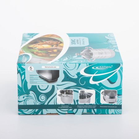 Elis pan, 1.8 l, d = 16 cm, glass cover, capsule bottom, chrome color-6