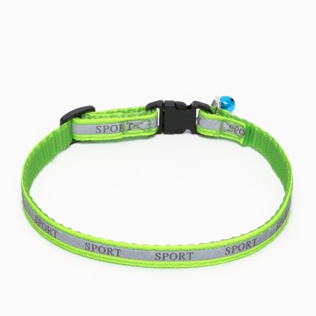 Collar "sport" with a reflective strip, 31 x 1 cm, green-1