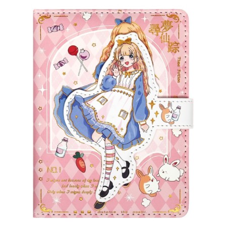 Gift notebook, A6, 100 sheets, a colored block, with a curly knife on a magnet, "anime", mix-2