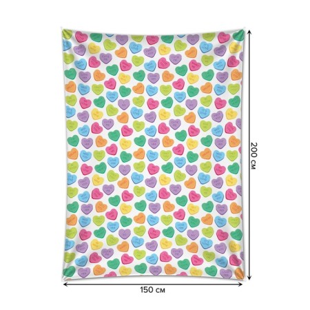 Decorative panel with photo printing "Rainbow of hearts", vertical, size 150x200 cm-1