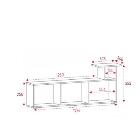 Tumba for TV Alba, 1726x300x555, Dub Sonoma-1