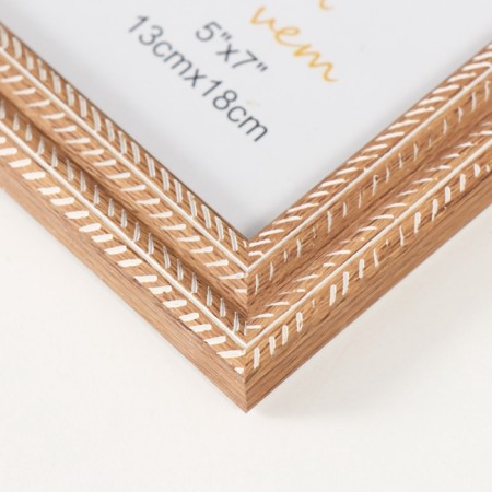 Photo frame plastic 13x18 cm "Double braid" wheat 20.5x15.5x1.1 cm-3