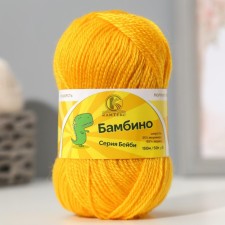Bambino yarn 35% Merinos wool, 65% acrylic 150m/50g (104, yellow)