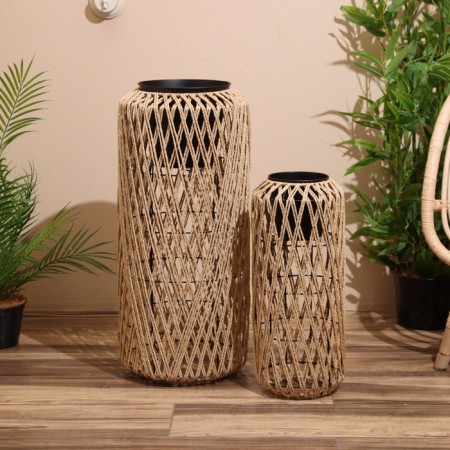 A set of wicker pots, 2 pcs, 31x31x69/20x20x51 cm