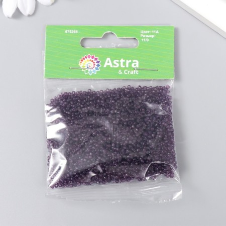 Beads "Astra" 11/0, 20 g (11a purple/transparent)-2