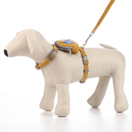 A set of ammunition with a backpack, size m, leash 120 x 1.5 cm, ok 20-32 cm, 24-40 cm, yellow-1