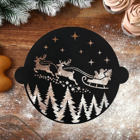 A set of round stencils "New Year", 22.4 x 19 cm, 6 pcs-4