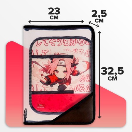 Labor folder A4, 325 x 230 x 25 mm, lightning around, folding bar, plastic, PTR-1, calligrata "Anime Sakura"-1