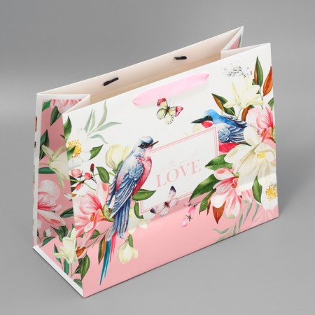 Gift Packet Laminated with a plastic window, packaging, Love, 32.5 x 26.5 x 13.5 cm-4
