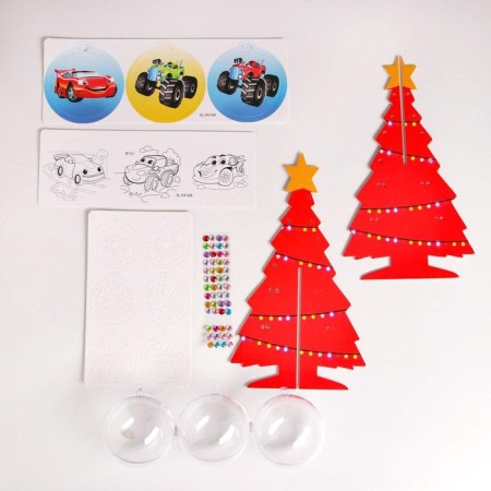 Set for creativity "New Year's Christmas tree with jewelry" with your own hands, cars-1