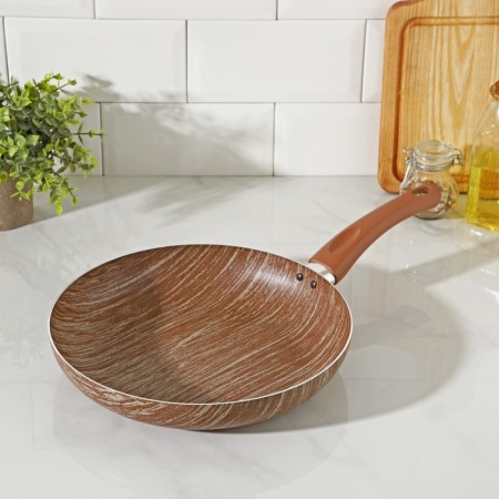 Deep pan Kantry, D = 28 cm, plastic handle, anti -stick coating, brown color