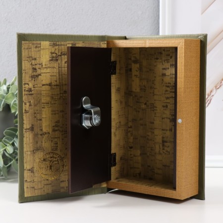 Safe-book wood to the leatherette "Map of the ancient Earth" embossing 21x13x5 cm-4
