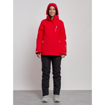 Ski costume female winter, size 42, red color-7