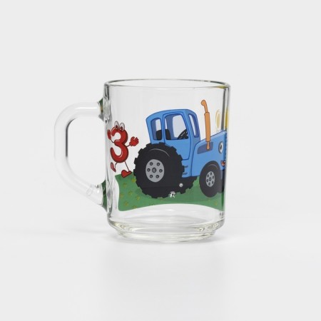 Mug "Blue Tractor. Numbers ", 250 ml, d = 7.2 cm, h = 9 cm, glass-4