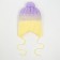 Hat for girls, yellow/lilac color, size 53-56 cm