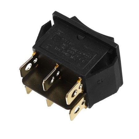Button - switch, three -position, 250 watts, 15 a, 6 s, black with neutral-1