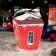 Gift box "Festive house" red with a bow, 14 x 14 x 21.3 - 9.6 x 9.6 x 22 cm