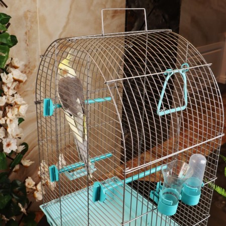 Birds of "Piggers" No. 101, chrome, equipped, 41x30x65 cm, turquoise-2