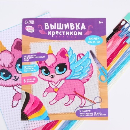 Cross-Cat Embroidery "Cat-Sode", a set for creativity, 25 x 20 cm-1