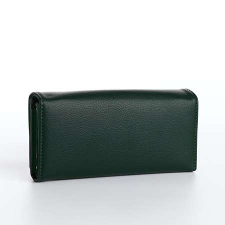 Women's wallet on magnet, green color-1