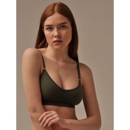 Top female with cup, size XL, color Olive