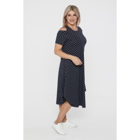 Women's dress, size 58, dark blue color-3