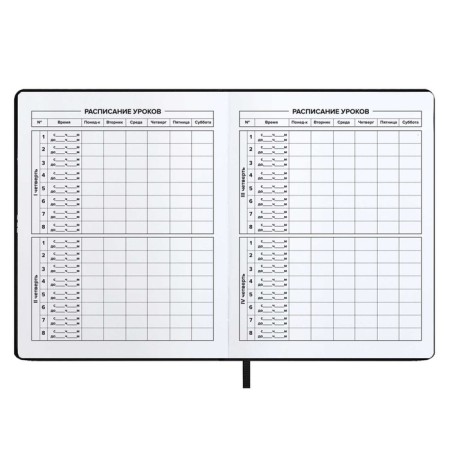 School diary for grades 1-11, solid cover, artificial leather, software, silkography, keychain, lies, 48 ​​sheets, universal cheat sheet, block 80g/m2, black-6