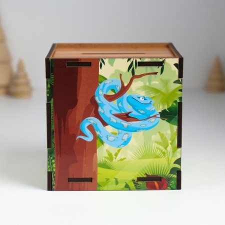 New Year's piggy bank Cube "Snake. Compose dreams" 10x10x10 cm-1
