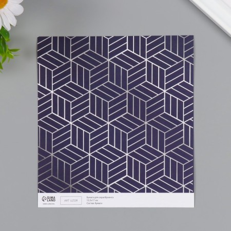 Scrapbooking paper "3D geometry" density 180 grams set 10 pcs 15.5x17 cm-2