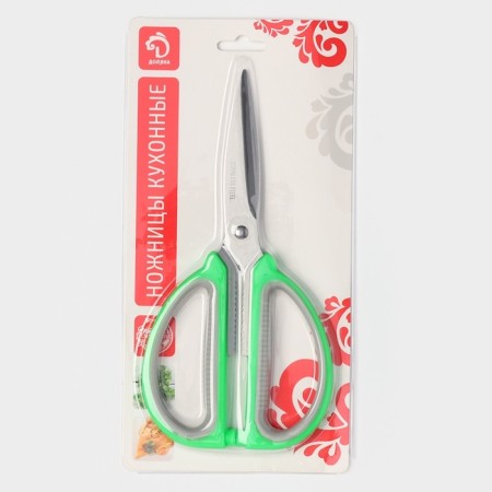 Scissors kitchen shares "Assistant", 15 cm, green color-7