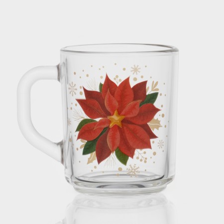 New Year's glass tea mug "New Year's Symbols", 200 ml, mix-8
