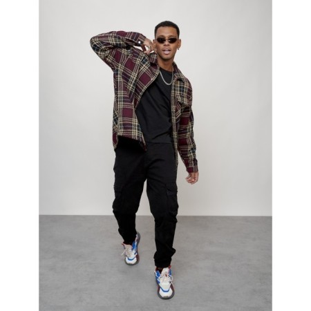 Male windbreaker, size 48, burgundy color-9
