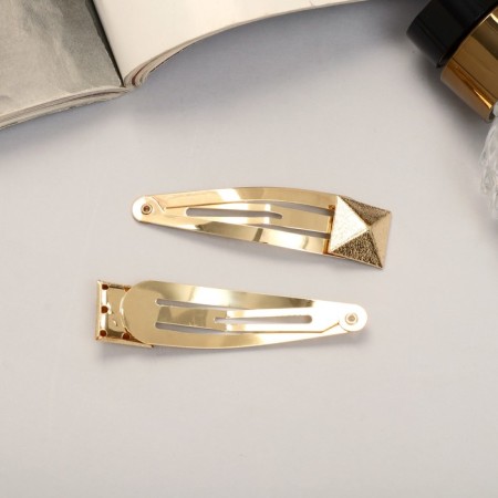 Invisibility for hair "Amanda" (set 2 pcs) cube, 6.5 cm, gold-1