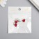 Decor for creativity metal, rhinestones "Rubin heart with bow" 1.8x1.5 cm