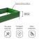 Glocked bed, 195 × 100 × 34 cm, green, Greengo