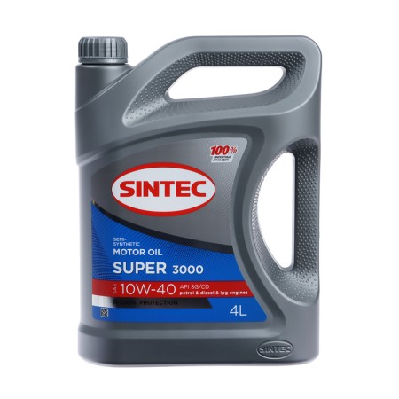 Motor oil Sintec Super 3000 10W-40, SG/CD, P/Synthetic, 4 L 600240-7
