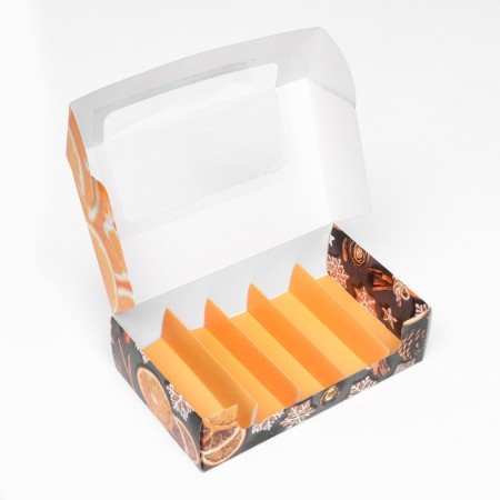 The box is folding, under 5 eclairs “tangerines”, 25.2 x 15 x 6.6 cm-9