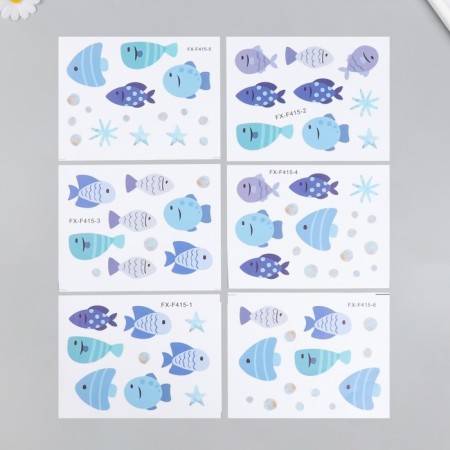Sticking plastic interior color "fish for" set of 6 sheets15x20 cm