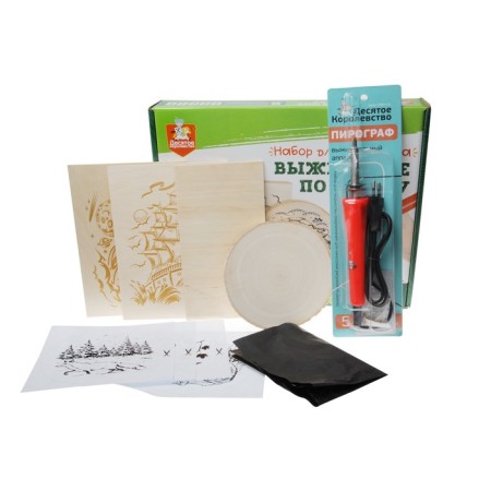 Set for burning on wood (apparatus with nozzles, boards 3 pcs., Saw 1 pc.)-7
