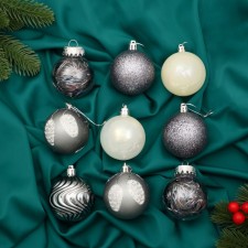 Set of balls plastic D-6 cm, 9 pcs 