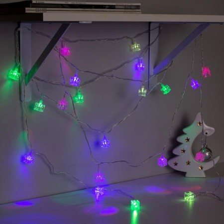 Garland “thread” 5 m with nozzles “cubes”, ip20, transparent thread, 20 LED, glow of multi (RG/RB), flashing, 220 V-3