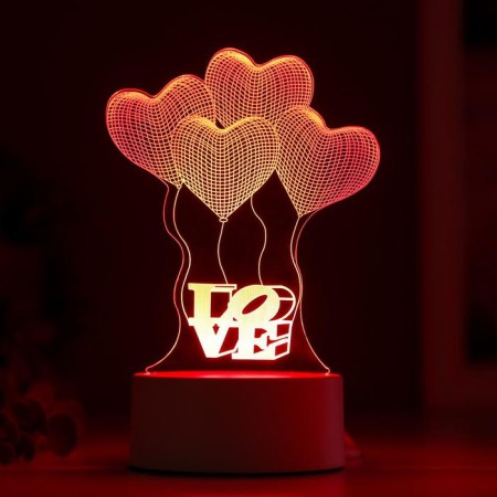 Four heart lamp from the network 9.5x12.5x18.5 cm Risalux-2