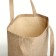 Shoper bag without fastening, from textiles, beige color