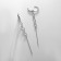 Hanging earrings with rhinestones Xuping drops, white color in silver