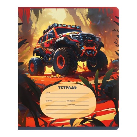 Notebook of 12 sheets in a large cage OFF-ROD, cover coated cardboard, selective varnish, mix-6