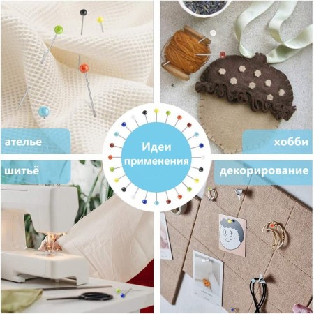 Portnovsky pins "drop", 40 mm, 40 pcs, color mix-2