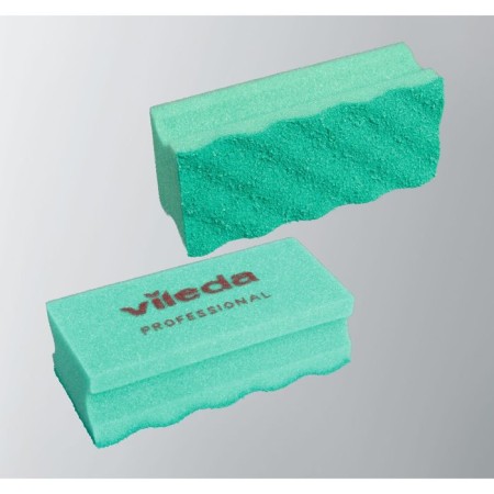 Professional cleaning sponge with VILEDA system PUPETIVE, green color, 6.3 × 14 cm