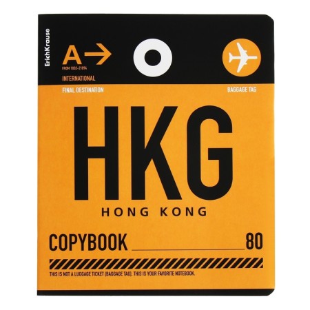 Notebook of 80 sheets in the Erichkrause Cage "Luggage Birks", cover Cross Cardboard, Offset Block, Mix-2