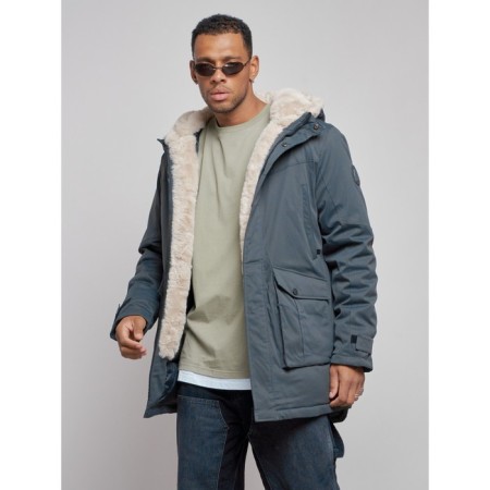 Winter male park, size 54, dark gray color-7