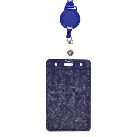 Baig-carman vertical leatherette, external 110x68mm, internal 85x54mm, tape 80x1.2cm, blue.